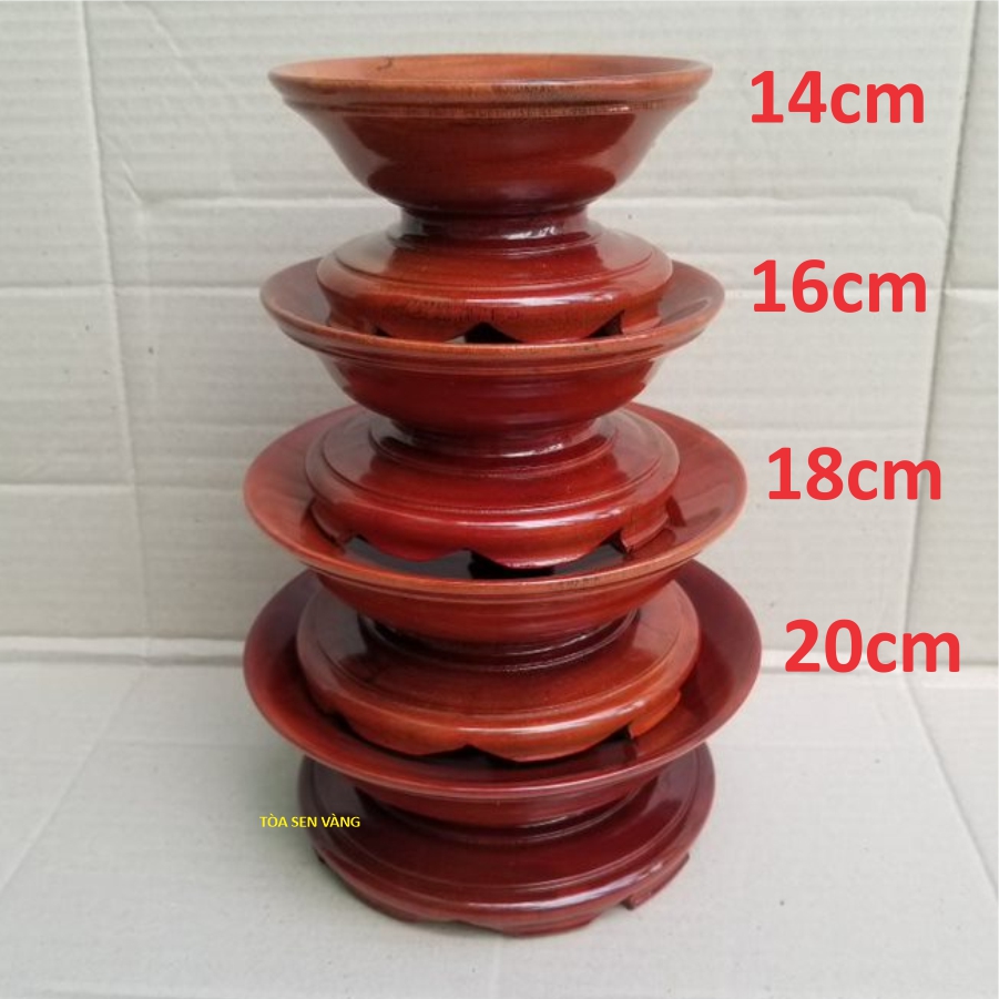 [HCM]Đĩa Gỗ - Dĩa Gỗ Trái Cây - Đế Cổ Bồng - Có Nhiều kích thước - Tòa Sen Vàng