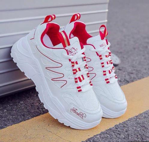 Giày nữ,giày thể thao nữ sneaker nữ độn đế Trắng phối viền đen chữ ký trước - Khánh Linh Mobile (Hà Nội)