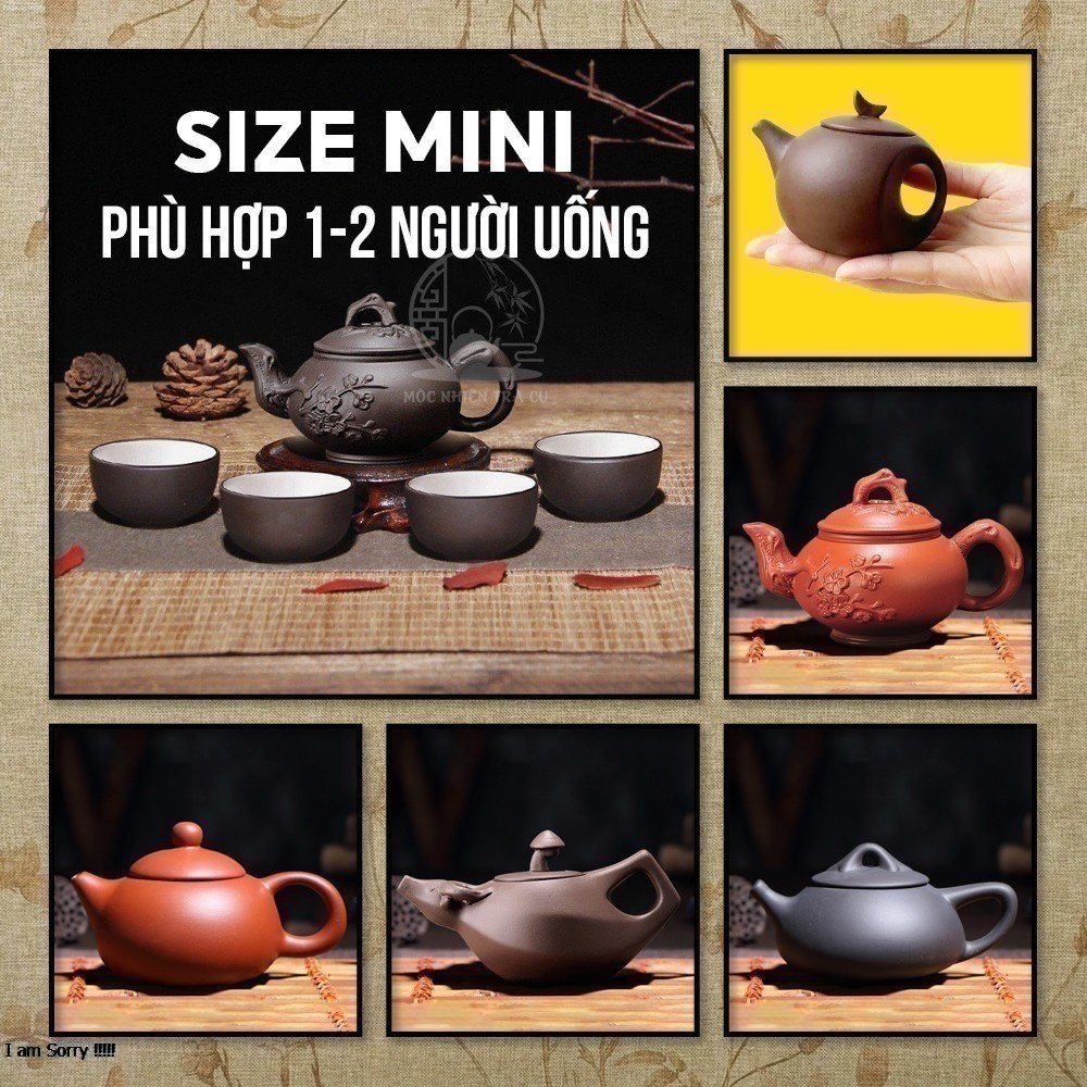 Bộ ấm chén trà tử sa tráng men cao cấp, bộ bình trà tử sa Nghi Hưng cốc tráng men nhiều mẫu mã