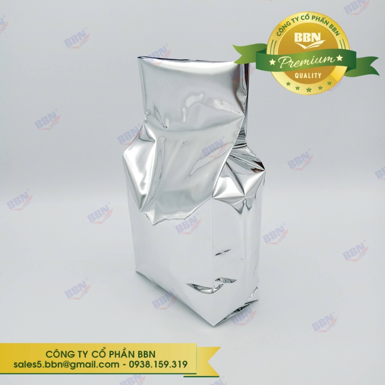 Túi bạc xếp hông đựng cà phê 1kg ,kt 14x34cm -1kg túi