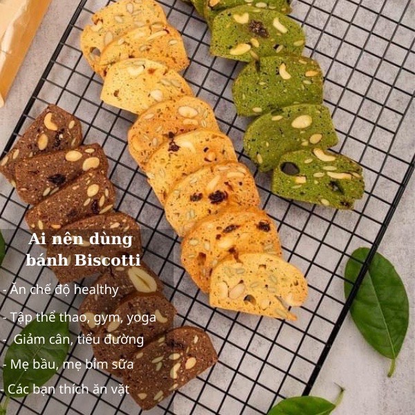 Bánh biscotti 300gram - bánh ăn kiêng không đường , giảm cân