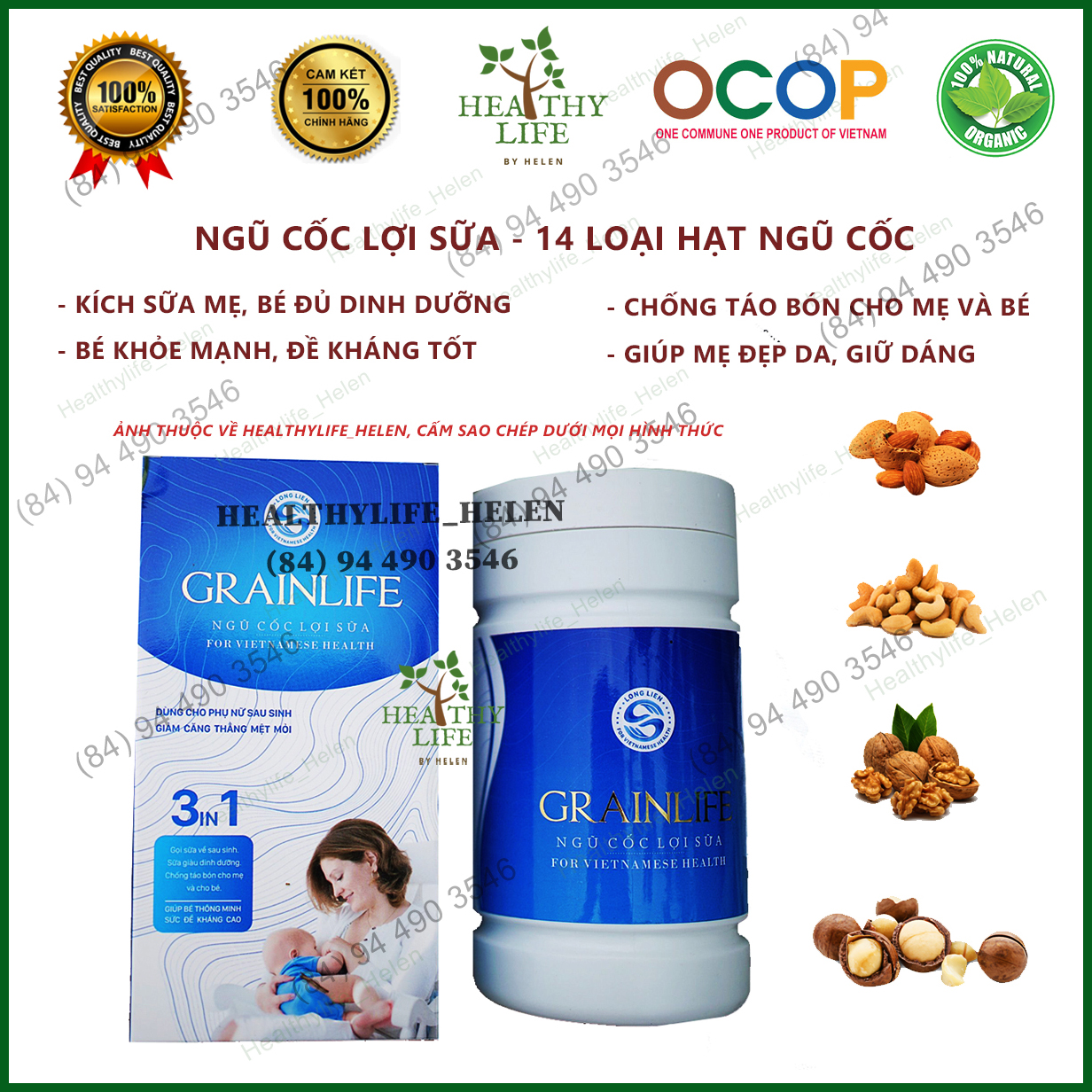 Ngũ Cốc Lợi Sữa Long Liên 3in1 – 14 Hạt Ngũ Cốc - Hữu Cơ 100%, 500g