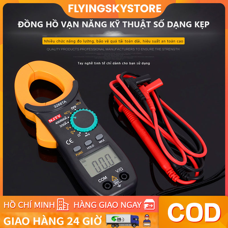 Ampe kìm Đồng hồ kẹp dòng vạn năng NJTY 3266TA, tần số, nhiệt độ, điện trở, điện áp