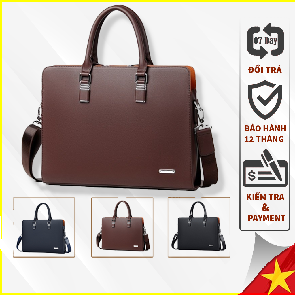 Cặp da thời trang công sở tz200 - túi xách da công sở đựng laptop, nâng cao vị thế người dùng