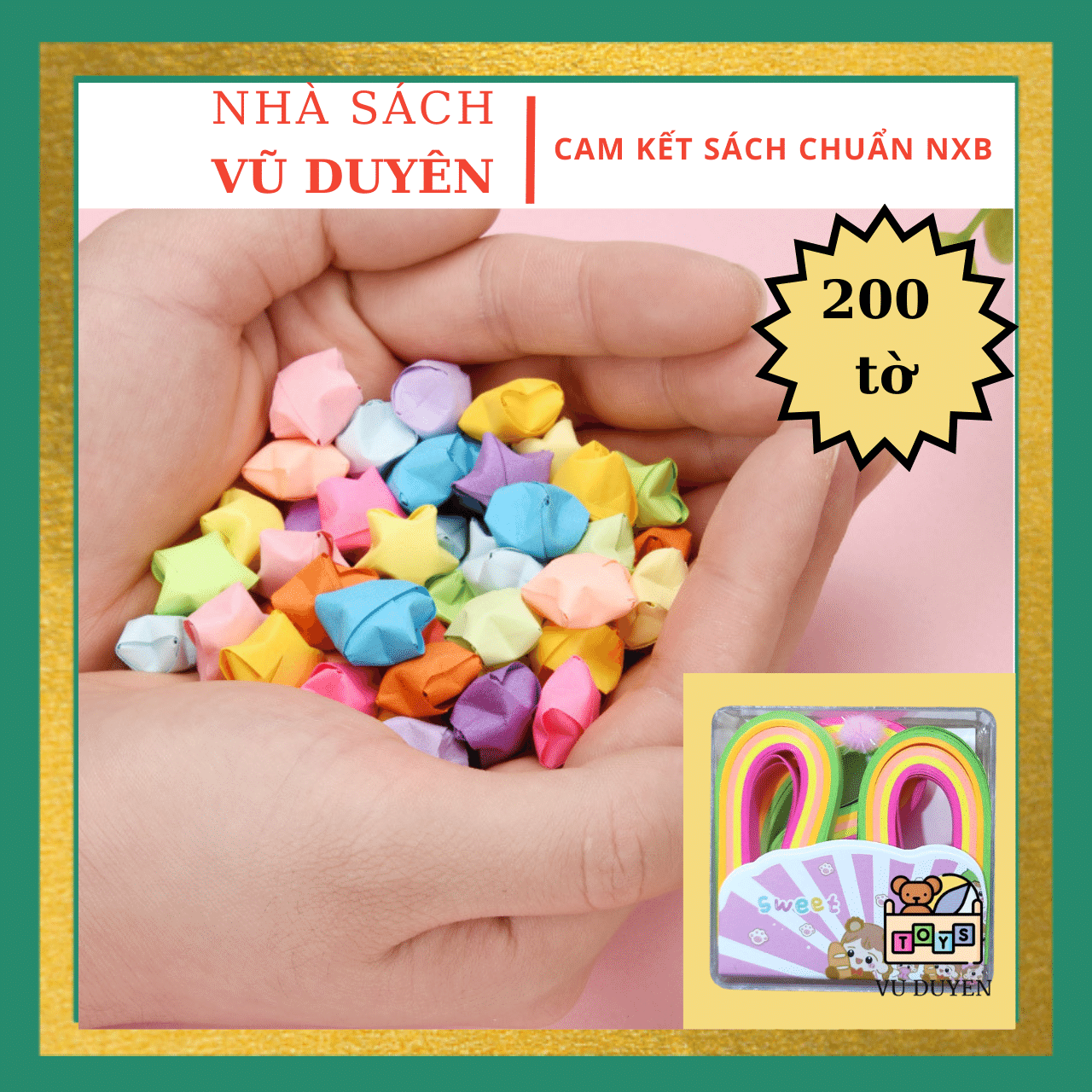 Giấy gấp sao dạng hộp 200 tờ - giấy xếp sao origami