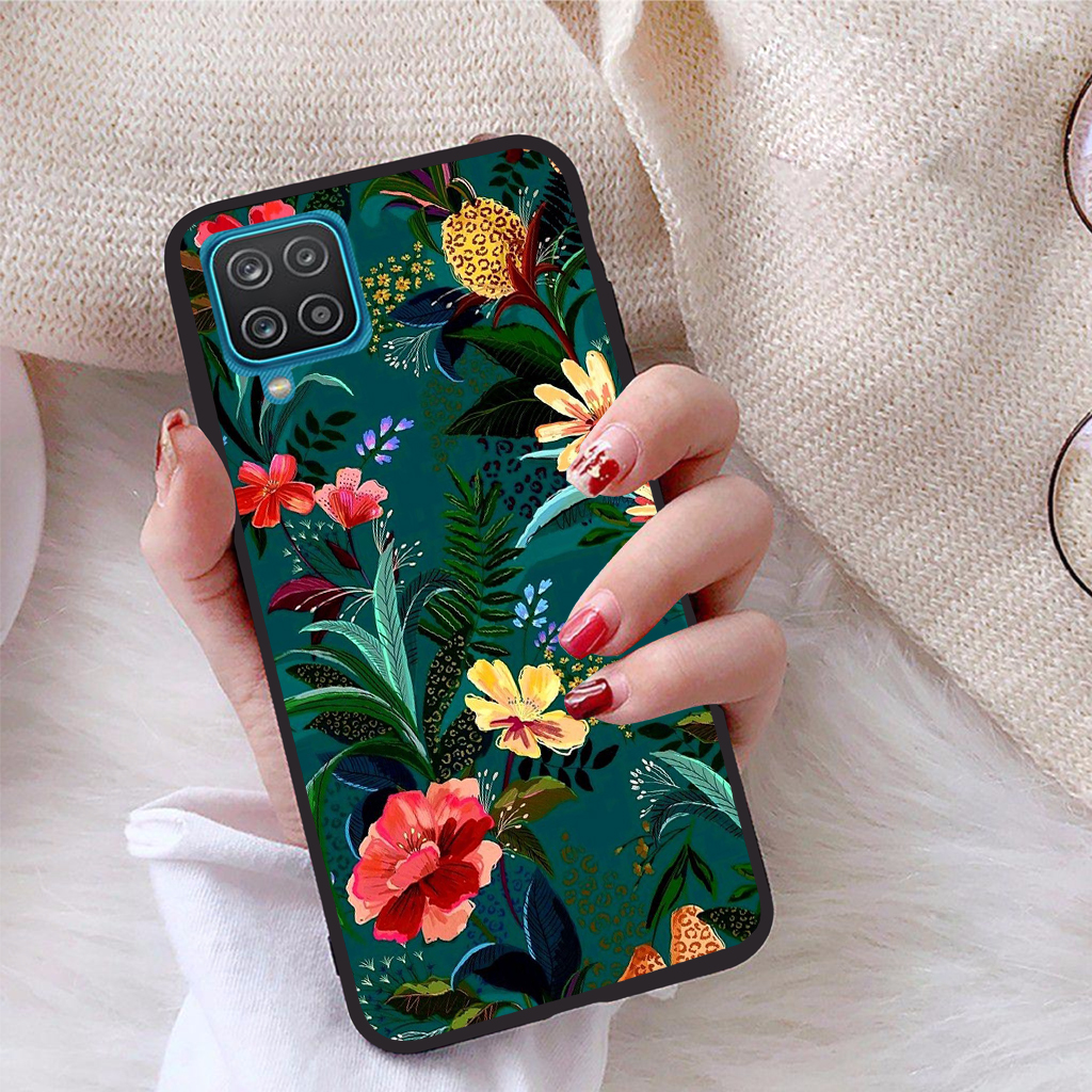 Ốp lưng icase dành cho samsung galaxy a12 viền dẻo tpu bst hoạ tiết hoa