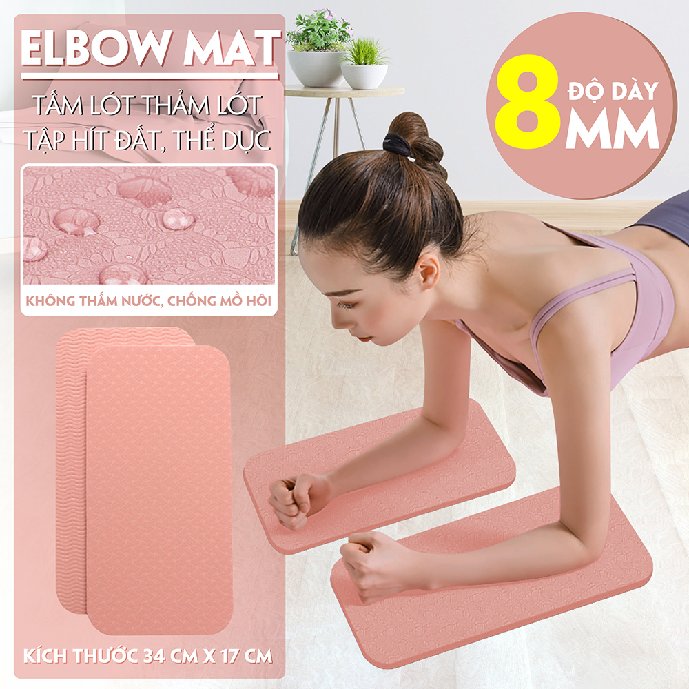 HCM BG - Combo 2 Thảm Lót Tay Khủy Gối Tập Yoga Hình Chữ Nhật  - Tấm Ván Lót TPE Thảm Lót Đầu Gối Vuông