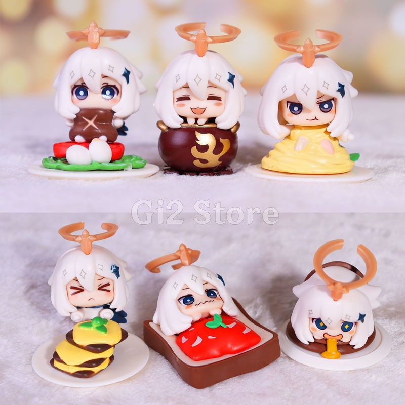 Mô hình nhân vật Paimon Genshin Impact bộ 6 chiếc Fullbox Paimon Thức ăn dự trữ chibi