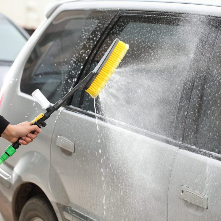 Chổi rửa xe ô tô, xe máy, chăm sóc ô tô, xe máy, rửa sân vườn đa năng, bàn chải mềm, có chứa ngăn sà bông