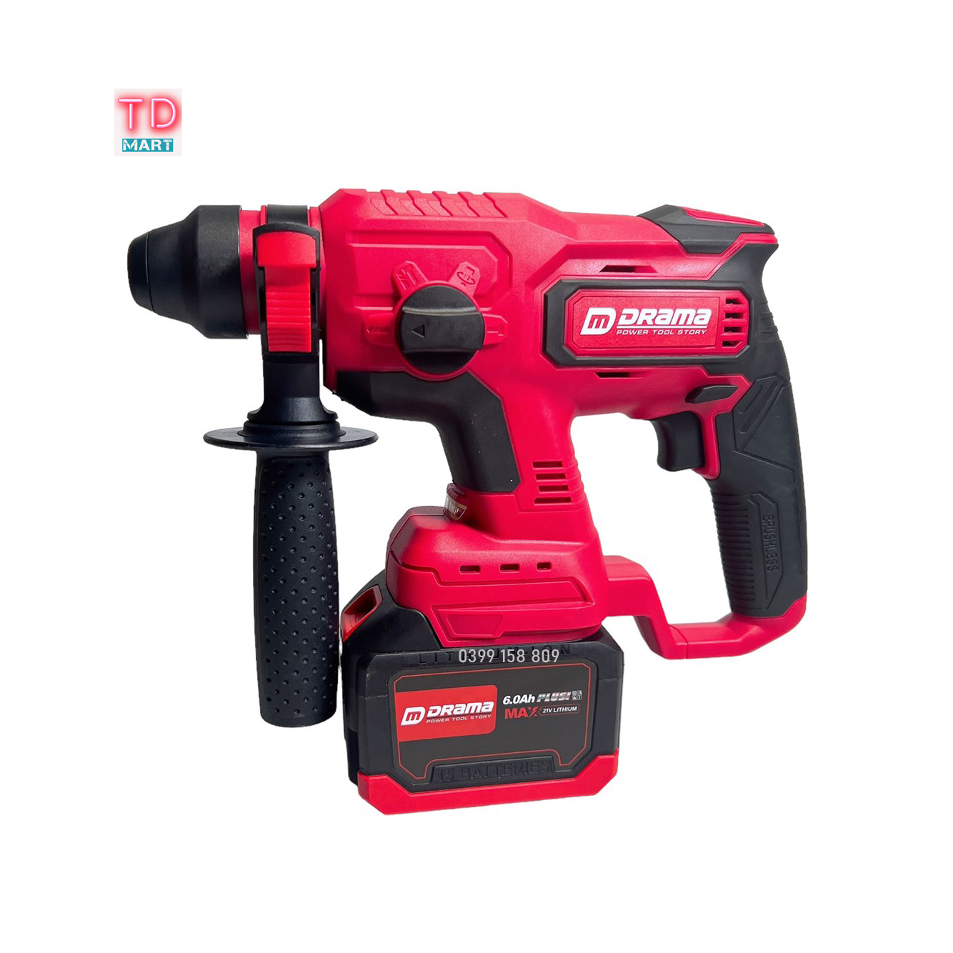 Máy khoan bê tông pin drama d-5020 4 chức năng chân pin phổ thông 2 pin 15 cell