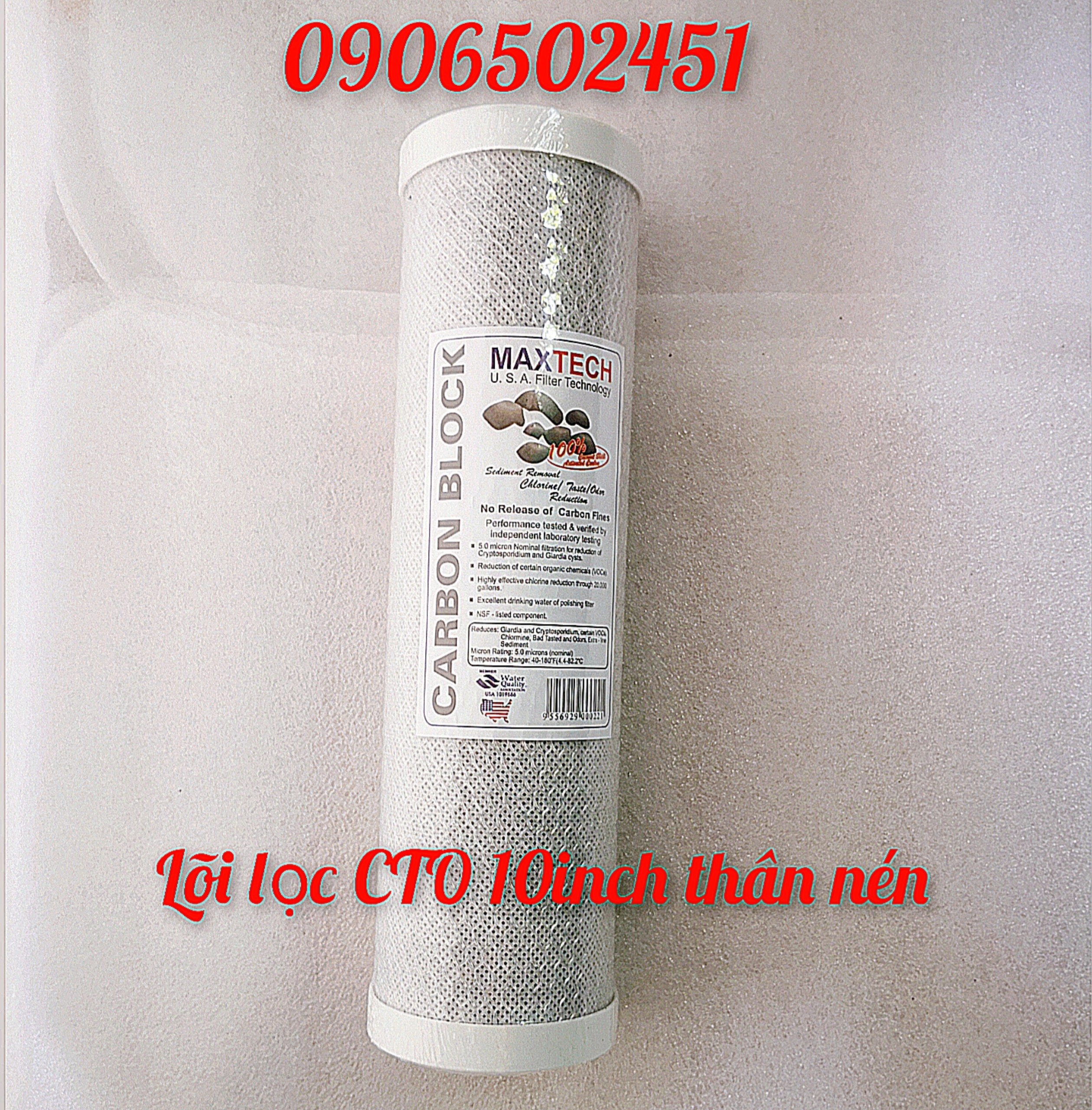[HCM] 1 Lõi lọc nước số 3 CTO 10 inch dùng cho các laoij amsy lọc nước sunhouse, yamato, kangaroo, karofi....