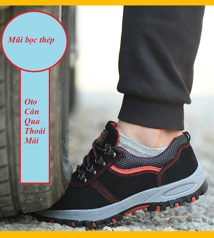 Giầy Bảo Hộ Lao Động Siêu Bền M4 Mũi Sắt – Đế Lót Thép Chống Đinh, Chống Dập Ngón, Chống Trượt Chống Dầu, Chống Trơn Trượt Giầy Mũi Thép Bảo Hộ Lao Động, Giày Bảo Hộ Thời Trang, Giày Bảo Hộ Lao Động Dáng Thể Thao Trẻ Trung