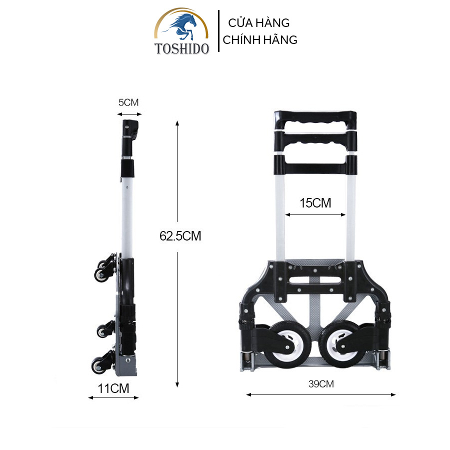 Xe Đẩy Hành Lý Hợp Kim Nhôm Cao Cấp - Xe Đẩy Hàng Ngoài Trời Gấp Gọn Tải Trọng 75-150kg
