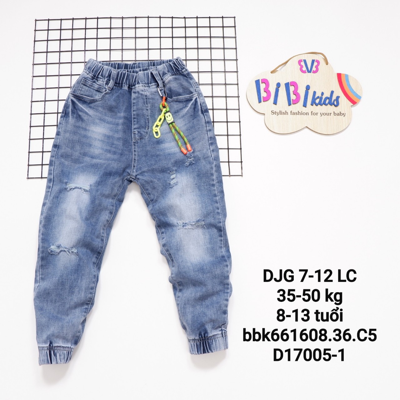 Quần jeans dài jogger bé trai từ 8 -12 tuổi