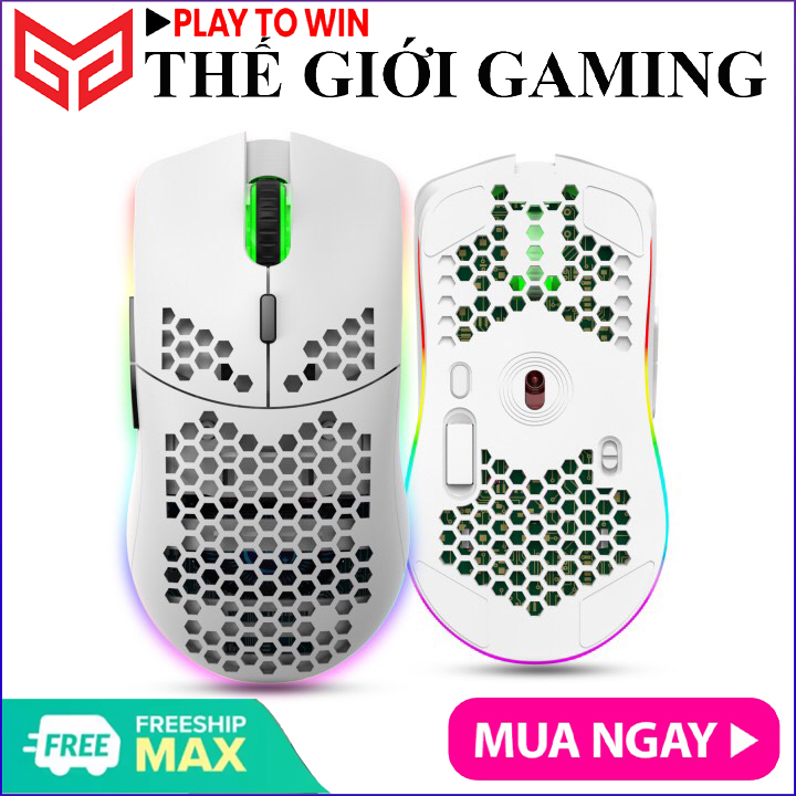 XUNFOX XYH80 - Chuột Gaming không dây Dây 2.4G Pin sạc 3200DPI LED RGB 16,8 Triệu Màu 7 Phím Macro - Hãng phân phối chính thức