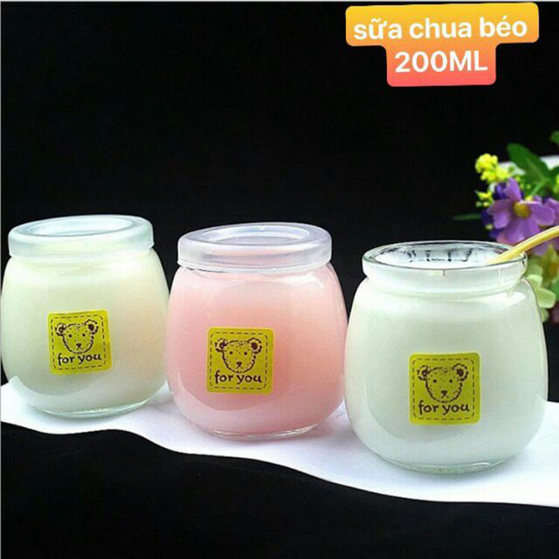 [Bộ 10 cái] Hũ thủy tinh làm sữa chua, làm bánh plan- Hũ béo 200ml