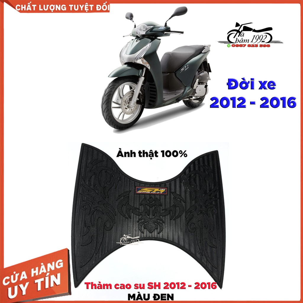 Thảm Lót Chân Cao Su XE MÁY SH 2012 - 2016 - Màu Đen; Thảm Để Chân SH 2012 - 2016; Miếng Lót Chân SH 2012 - 2016