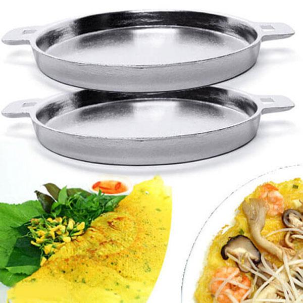 [HCM]Bộ 2 Chảo Gang (15cm) Làm Bánh Xèo Quảng Chiên Trứng Bánh Rán Chống Bể