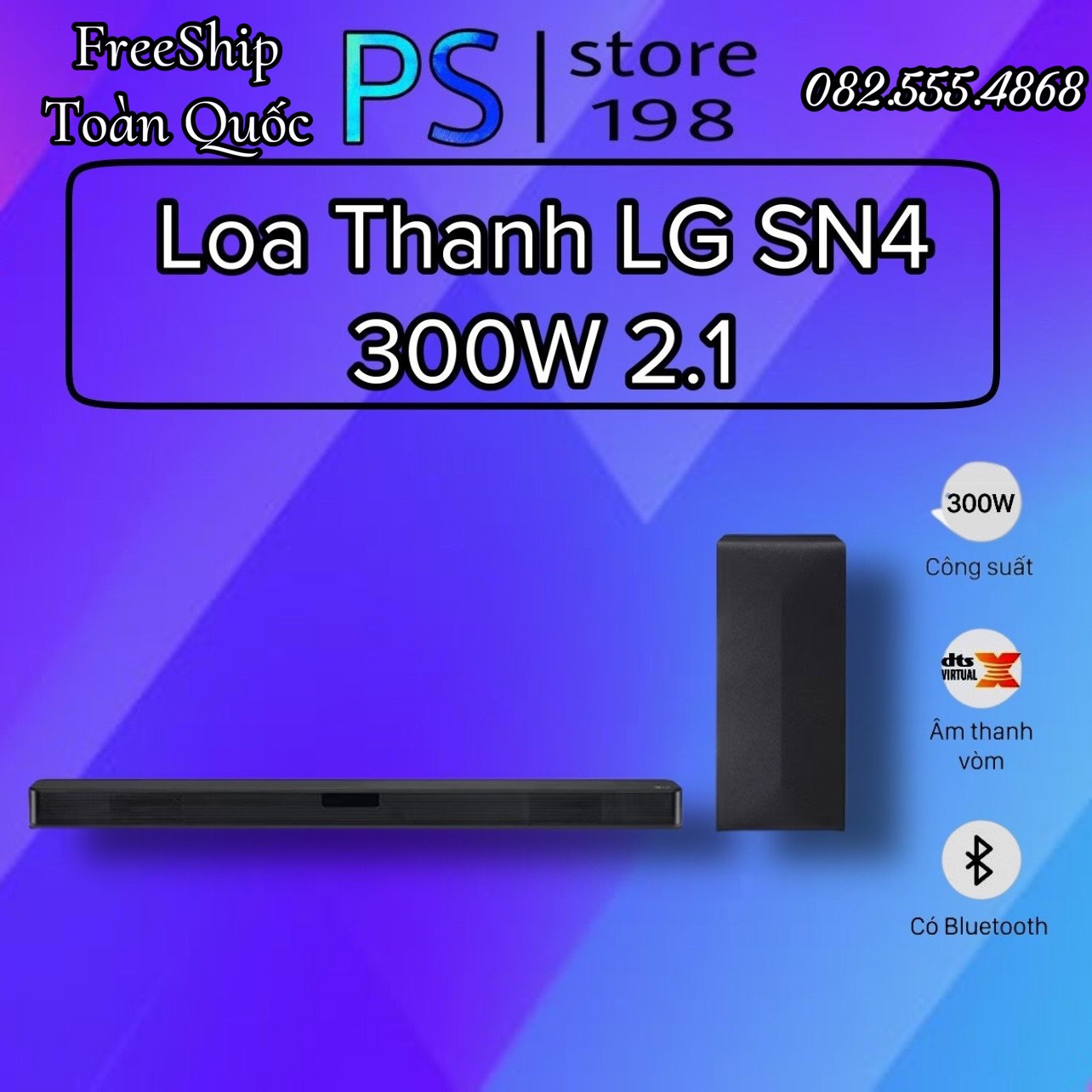 [FREE SHIP TOÀN QUỐC]Bộ loa thanh LG SN4 300W 2.1 - hàng chính hãng - bảo hành 12 tháng