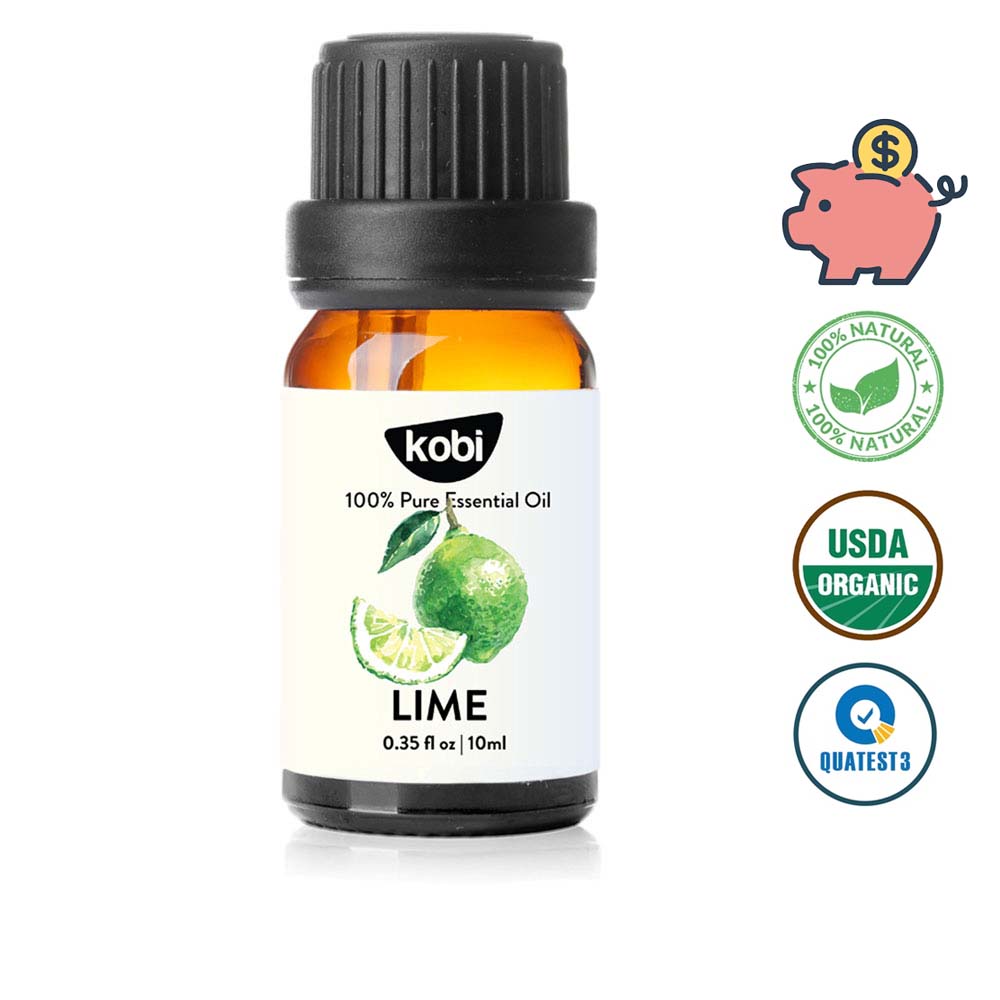 Tinh dầu Chanh Sần Kobi Lime essential oil giúp giảm căng thẳng, ngăn ngừa lão hóa, chống nhiễm trùng hiệu quả - 10ml