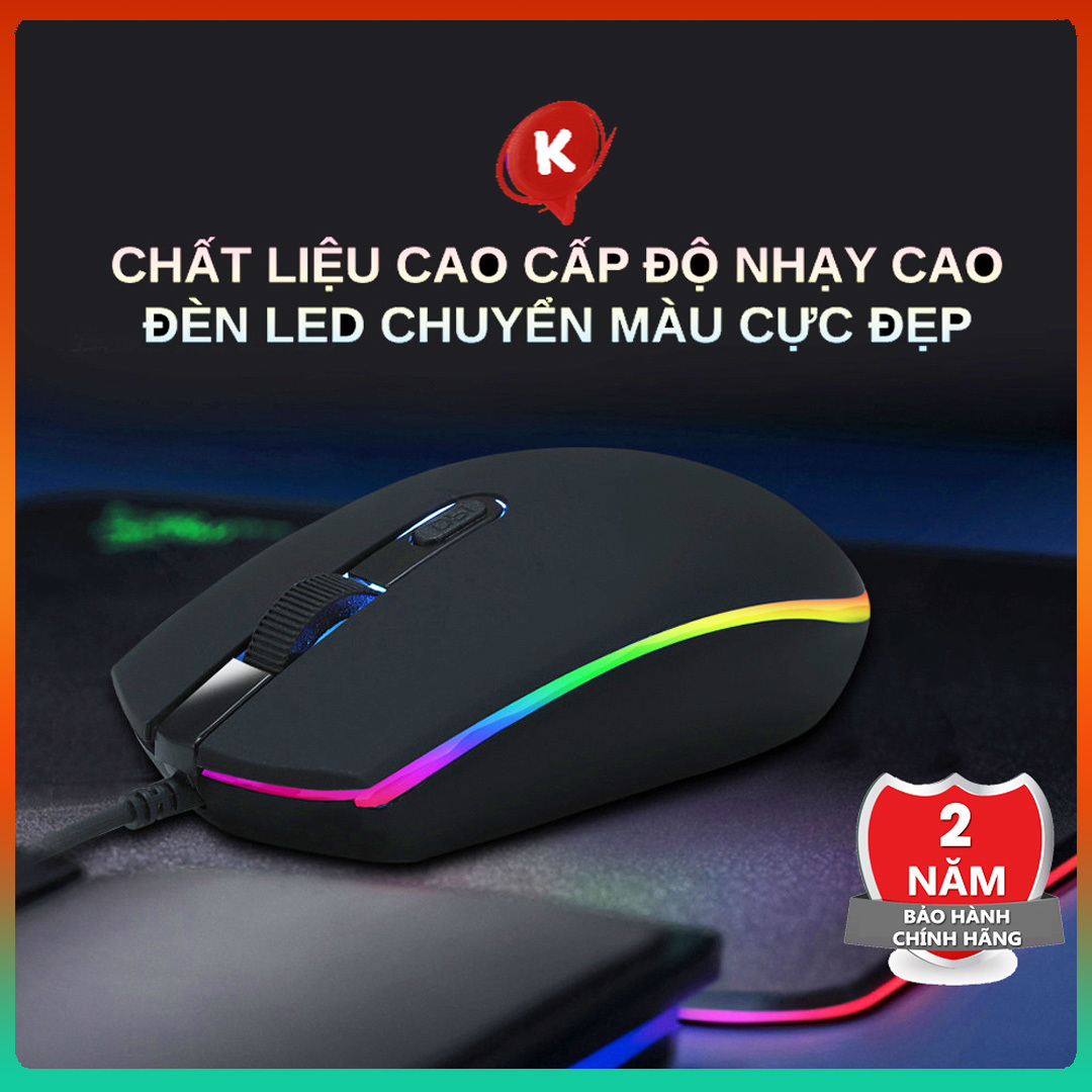 Chuột chơi game Vking M10 led RGB dùng cho laptop PC giá rẻ - KPM store - chuột máy tính, chuột laptop, chuột có dây, chuột led