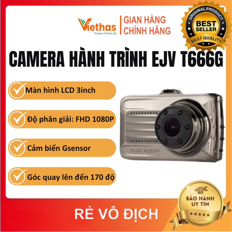 Camera hành trình elitek ejv t666g 1080p màn hình 3inch