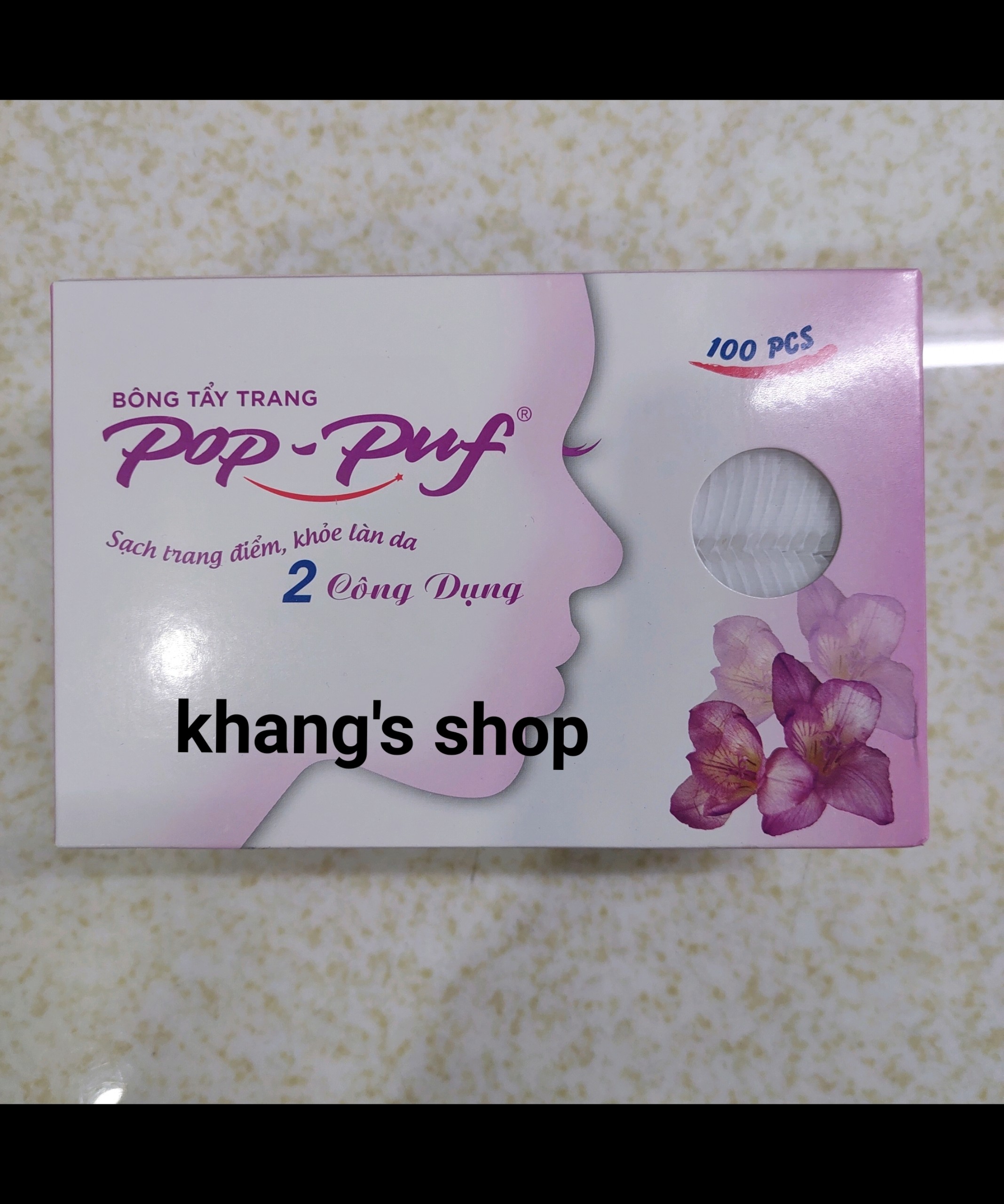 bông tẩy trang Pop Puf  hộp 100 miếng