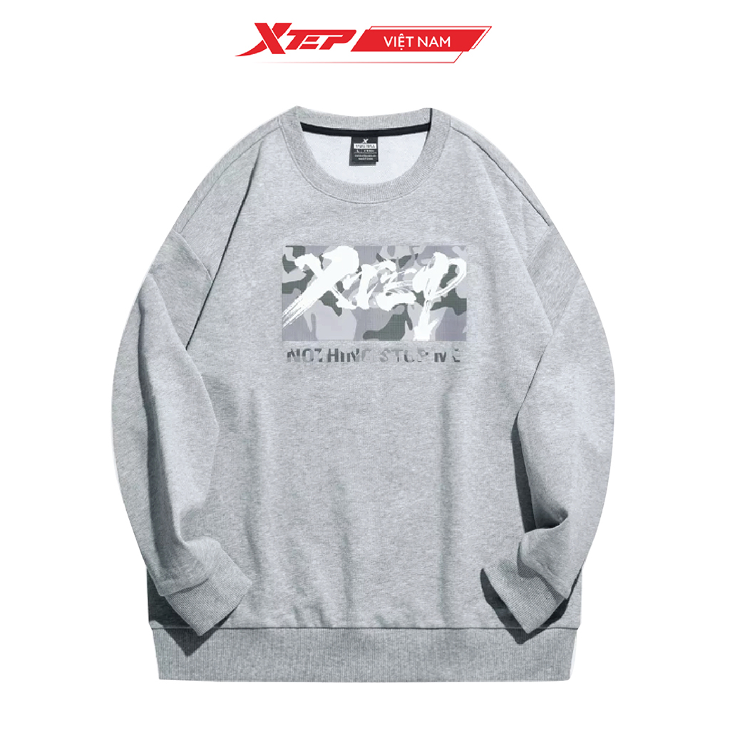 Áo sweater xtep áo sweater nam form rộng chất cotton nỉ hàng cao cấp 878329920038