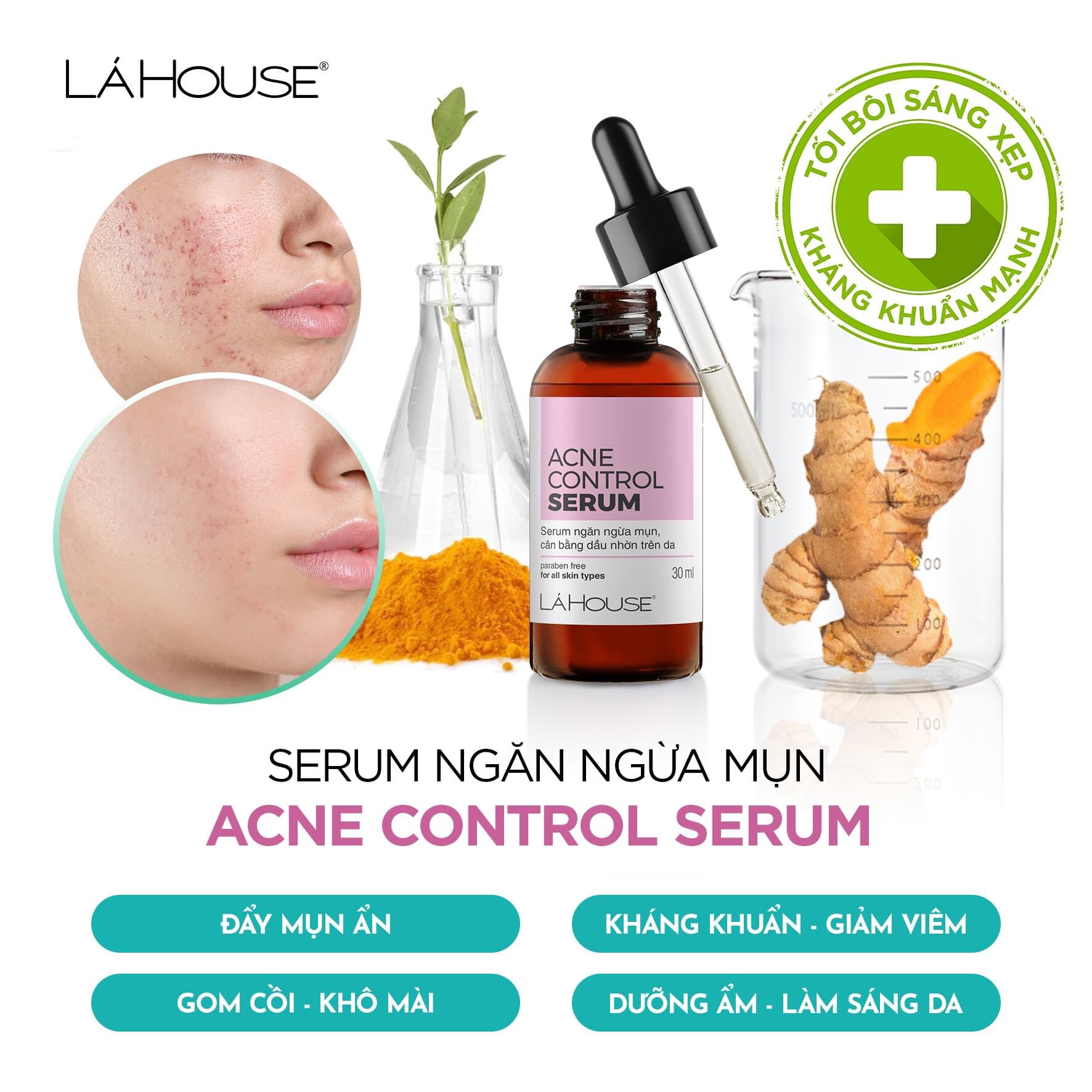 Acne control serum - lá house - serum ngừa mụn