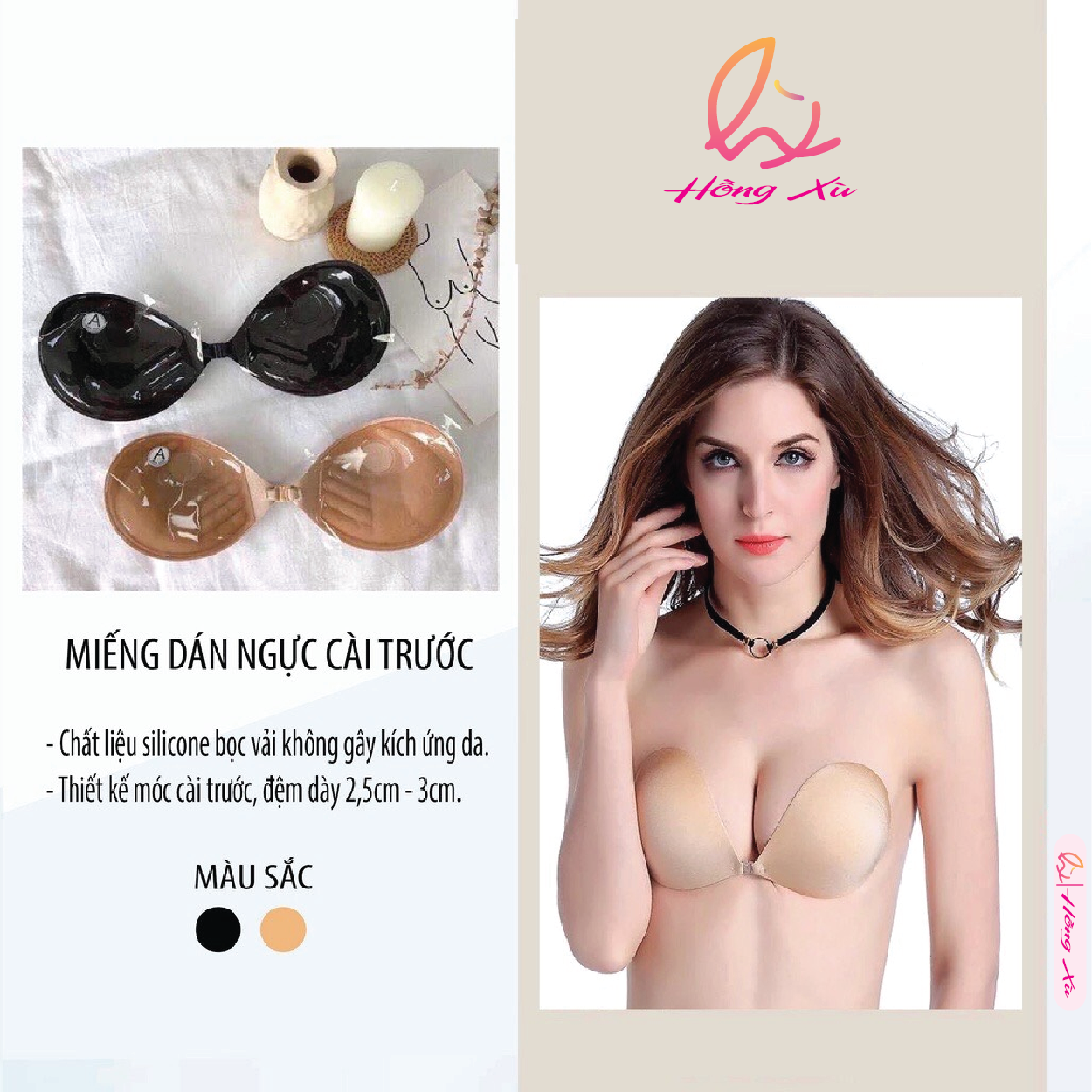 Miếng dán ngực cài trước siêu nâng ngực siêu dính