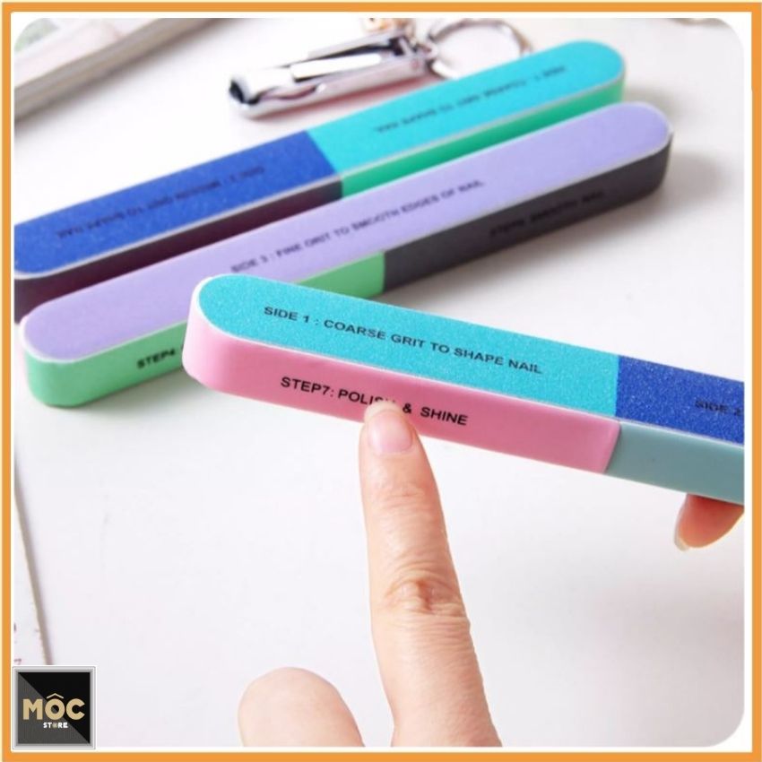 Dũa móng tay 6 mặt loại 1,  Dụng cụ dũa móng Que Dũa Móng Tay 6 Mặt Đánh Bóng Và Chà Nhám Tiện Dụng nhiều màu Kích thước 7.5*1.6*2cm Thanh dũa làm móng giá rẻ, mocstore