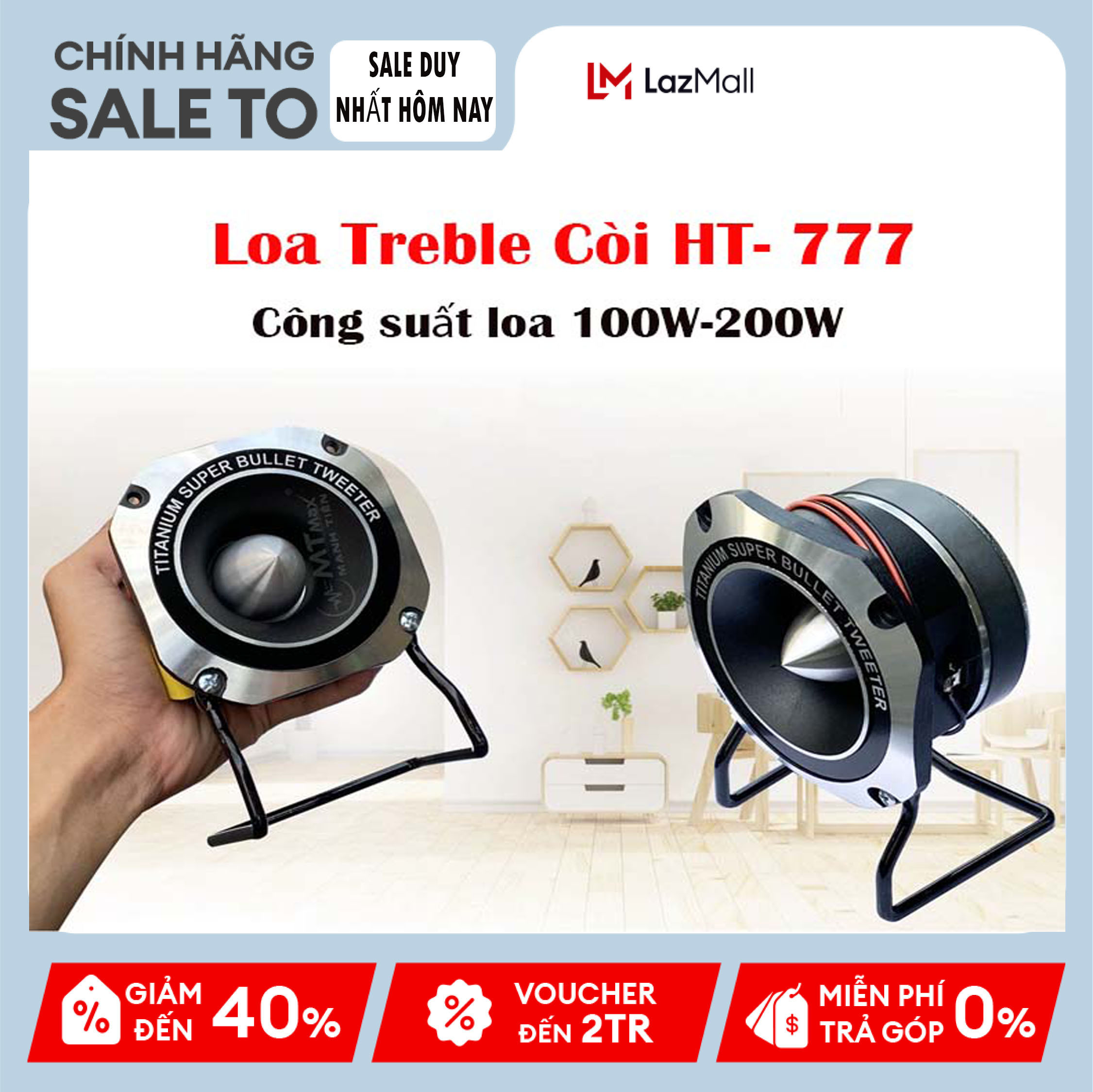 Cặp Loa Nhỏ Siêu Treble Titanium Super HT666 Kèm Tụ Xịn Công Suất Lớn Lên Tới 200W Lọc Âm Cực Tốt Và Thiết Kế Thép Không Gỉ Nguyên Khối Bóng Bẩy Tạo Cảm Giác Cực Kỳ Chắc Chắn An Toàn Và Sang Trọng