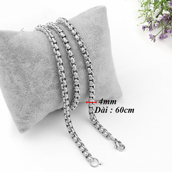 Dây chuyền inox nam cá tính Không đen 4mm