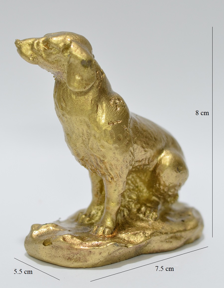 [HCM]Tượng đá trang trí Chó nhỏ mạ đồng