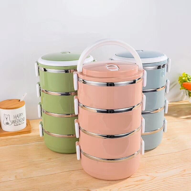 Hộp cơm giữ nhiệt 4 tầng ruột inox