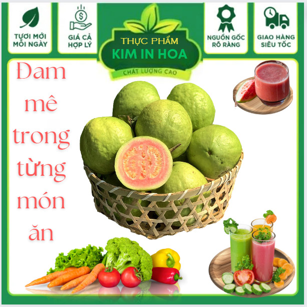 Quả Ổi Ruột Đỏ Trắng Ngon Ngọt Trái To Chấm Muối Làm Nước Ép