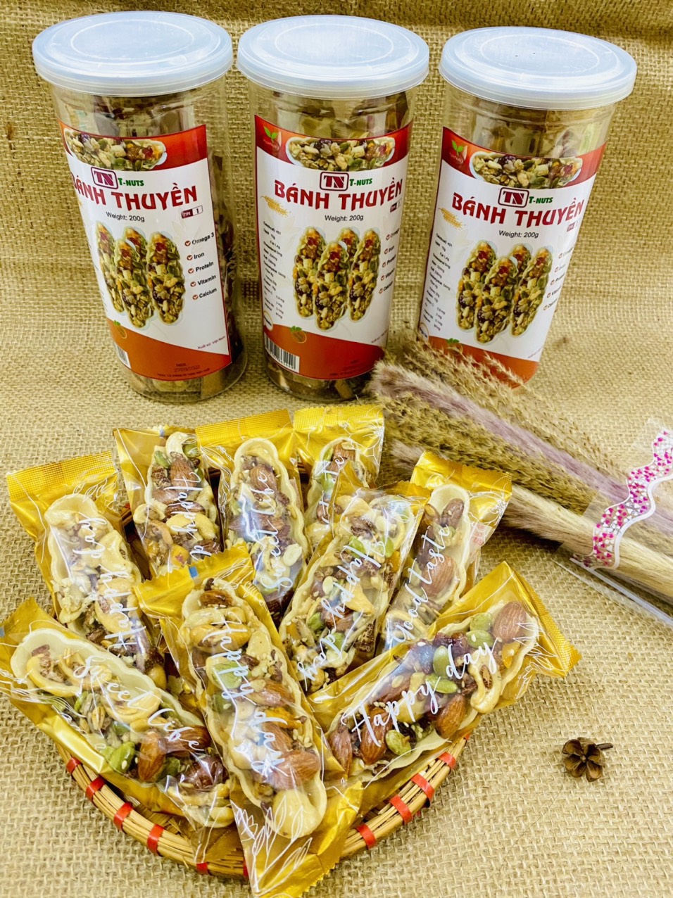 Bánh thuyền mix hạt siêu ngon hũ 250g
