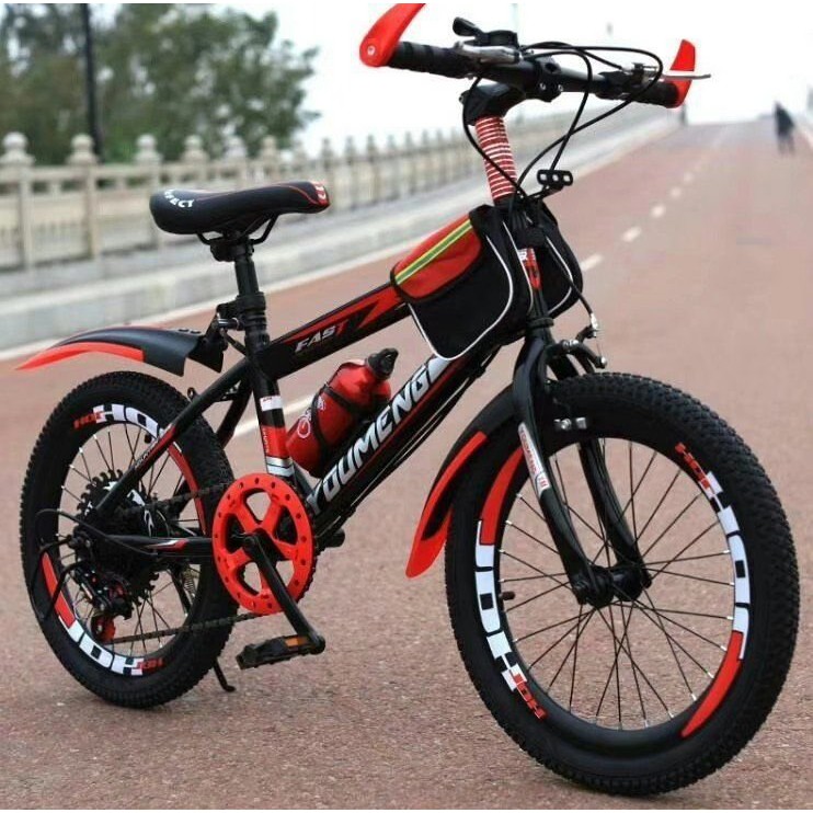 XE ĐẠP ĐỊA HÌNH PHANH ĐĨA NHẬP KHẨU NGUYÊN HỘP TẶNG GIỎ VÀ BÌNH NƯỚC CHO BÉ TỪ 7-10 TUỔI 20 INCH