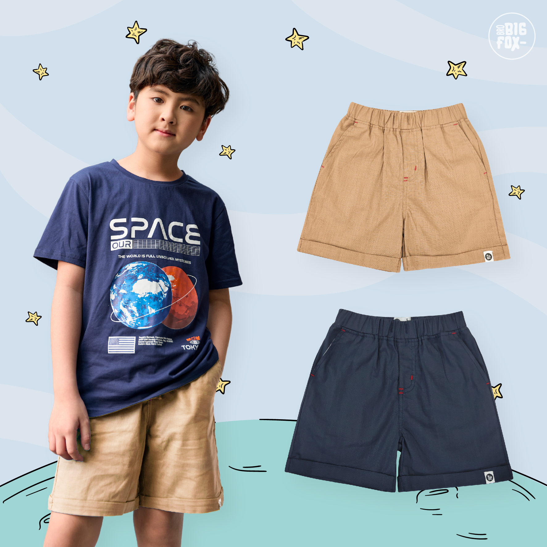 Quần Short Bé Trai BIGFOX Quần Sooc Cho Bé Chất Thô Đũi Size Đại 3-15