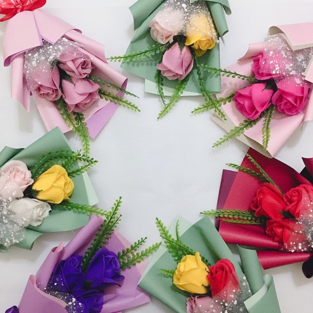 [HCM]Bó hoa hồng sáp 3 bông giá sỉ