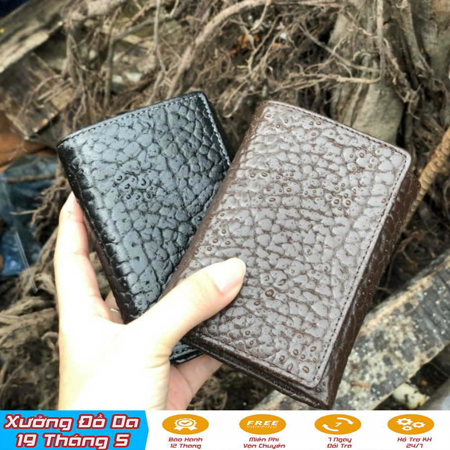 Ví nam gập da bò thât dập vân cá voi '1905 Leather' mẫu ví thiết kế đẹp, phá cách đáng mua.