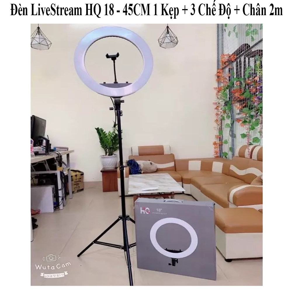 Đèn livestream, stuidio kèm chân HQ18- 45cm