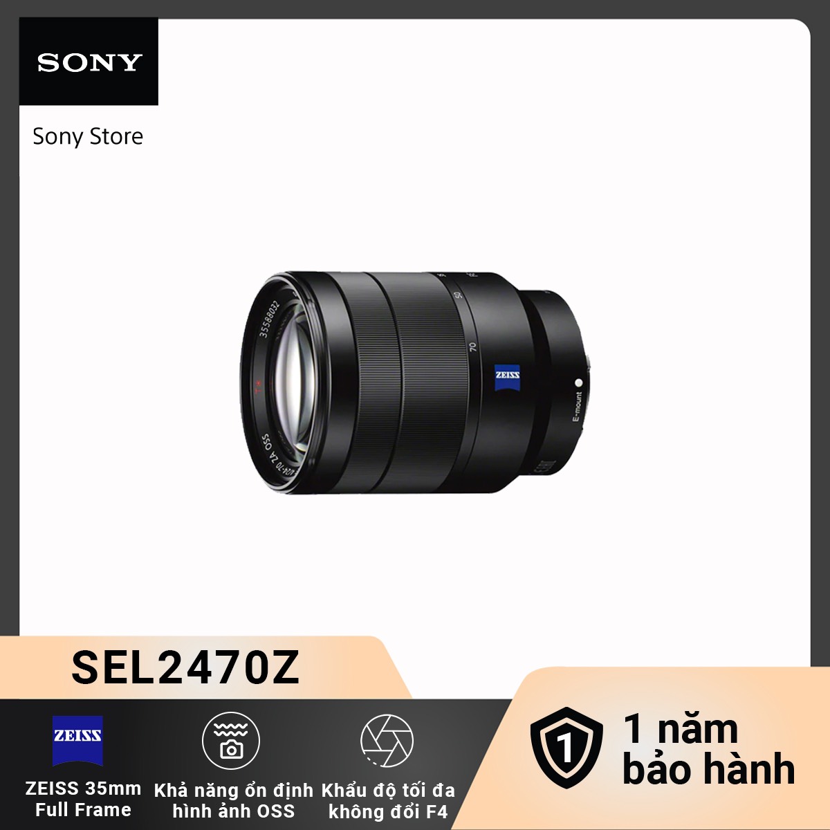 Ống kính Sony Vario-Tessar® T* FE 24-70 mm F4 ZA OSS
