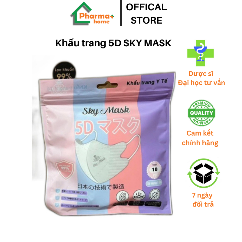 Khẩu trang y tế 5D SKY MASK chính hãng, thùng 100 chiếc