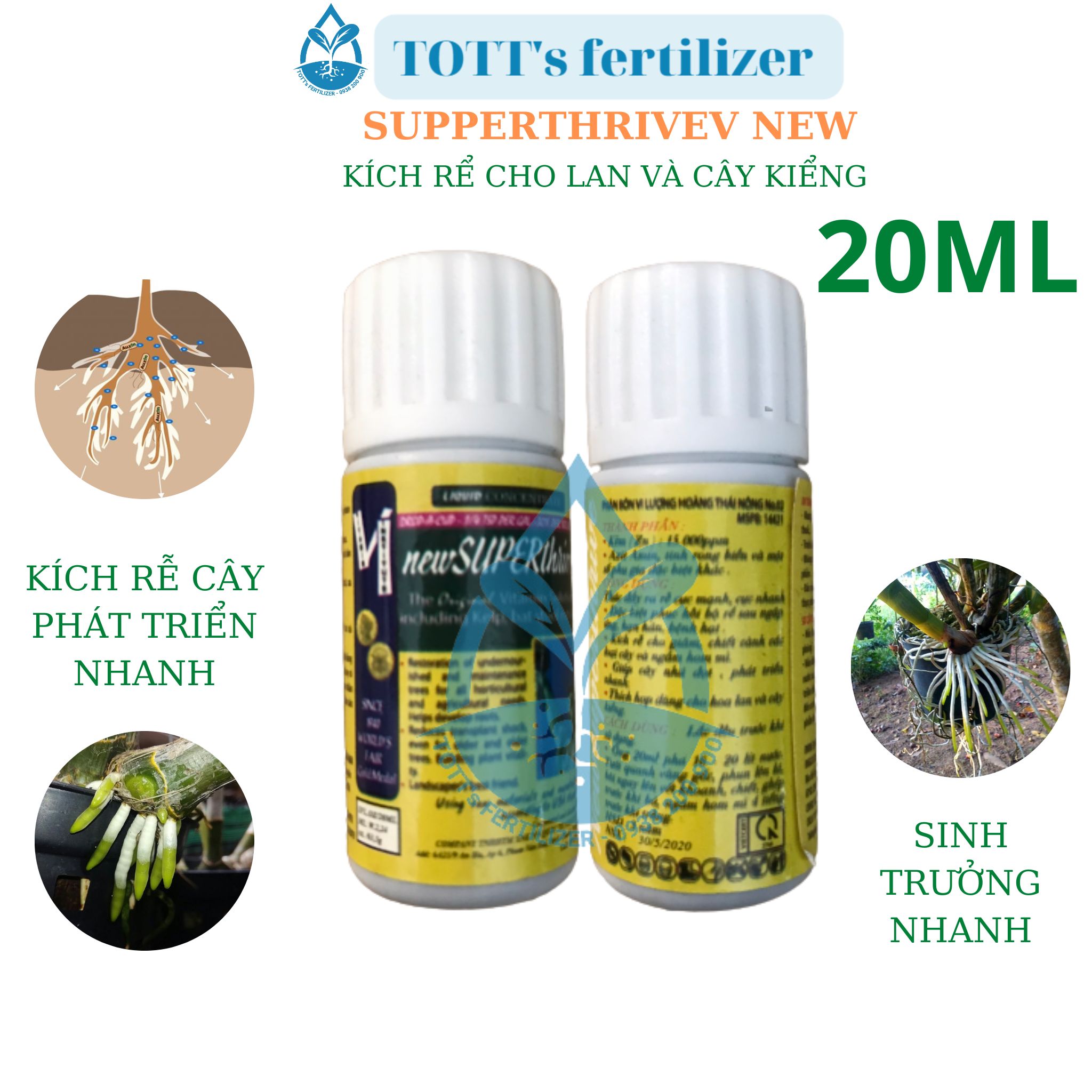 Phân bón kích thích rễ dành cho cây cảnh SUPPERTHRIVE new kích rể cho lan và cây kiểng chai 20ml
