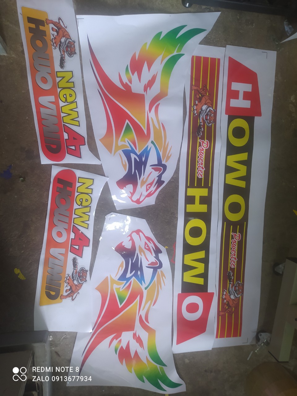 Combo bộ tem xe decal dán xe tải howo ben