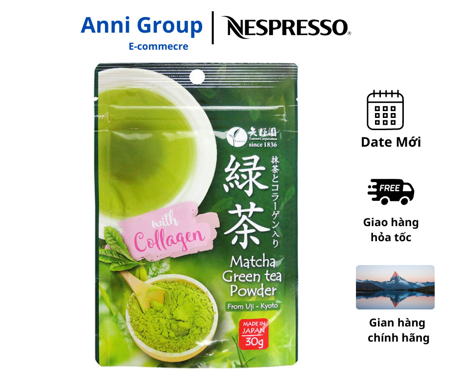 Bột trà xanh Yanoen Matcha Uji có chứa Collagen nguyên chất đến từ