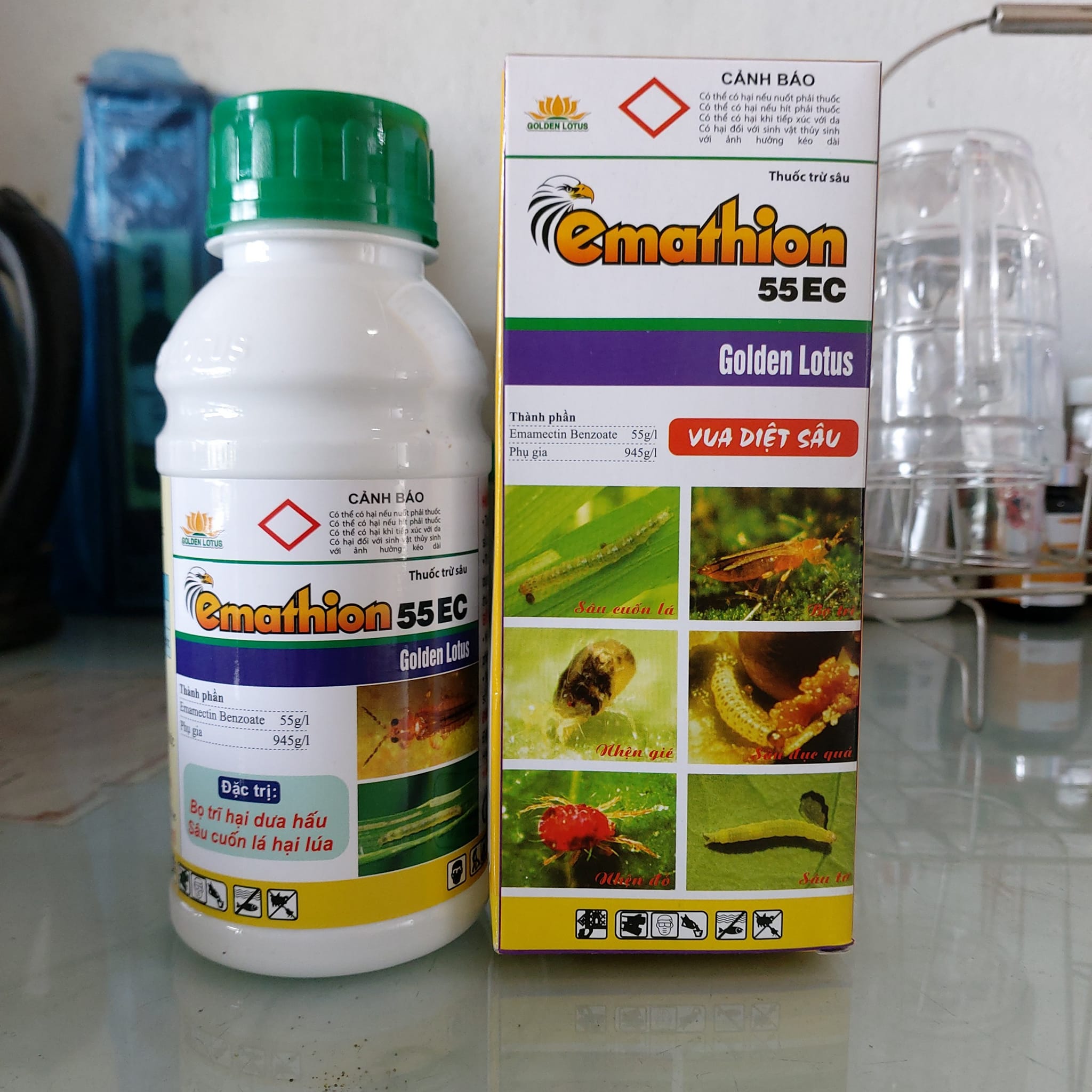 Thuốc trừ sâu Emathion 55EC (100ml) Đặc t rị: Bọ trĩ, Sâu cuốn lá, Sâu tơ..