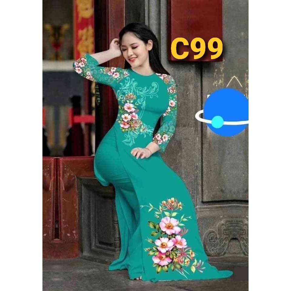 Áo dài truyền thống chất liệu lụa mềm xẻ tà chữ a siêu bền đẹp
