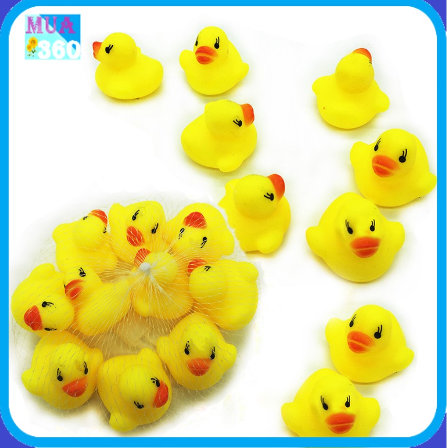 Combo 20 Chú vịt vàng đồ chơi cho bé trong nước - Đồ chơi nhà tắm vịt kêu bíp bíp